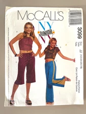 McCall's Juniors' Top,Pants Pattern 3099 Size 1/2-7/8 UNCUT