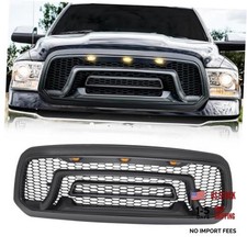 Front Grille Compatible with 2013-2018 Dodge Ram 1500, 2019-2023 Matte Black