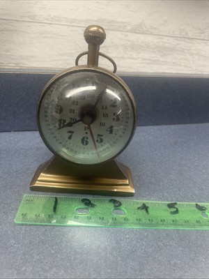 Marine time Shiny Chrome Clock Faux Compass Magnifying Bubble Paperweight