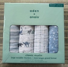 Aden Anais 4-Pack Large Swaddle Blankets 47 x47 Classic Muslin Baby