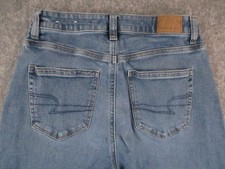 American Eagle Jeans Womens 4 Blue Stretch Mom High Rise Tapered Leg Ankle 26x27