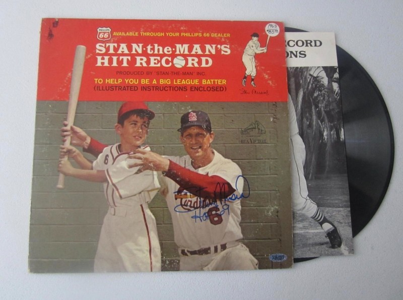 Stan the Man's Hit Record Album - Phillips 66 SIGNED by Stan Musial with COA