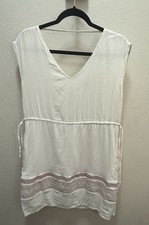 Universal Thread Boho Tunic Dress Women M ivory Coastal Minimalist Resort Wear