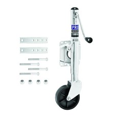 Trailer Tongue Jack  Zinc Plated Silver Steel  Bolt-On Mount