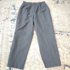 Vintage Pendleton Gray Wide Leg Dress Pants 100 Wool Women Size 18 Made In USA