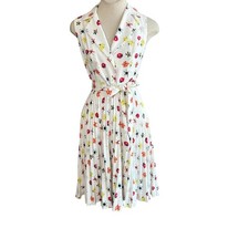 T  Tahari Floral Sleeveless Shirtwaist Dress Pleated Skirt Size 2