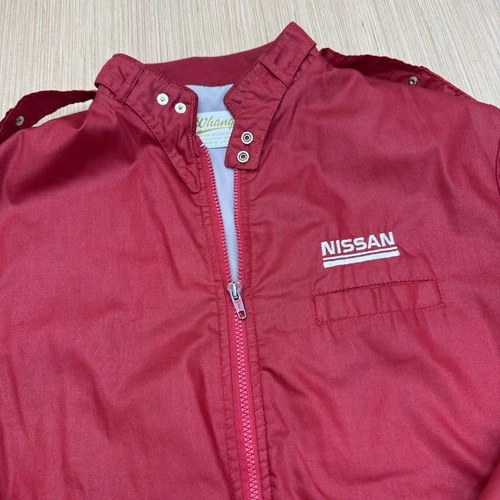 Vintage Nissan Red Members Only Style Employee Jacket Size Medium - product listing photo