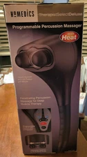 Homedics Hand Held Percussion Massager W/ Heat PA-350H NEW IN Box & Attachments
