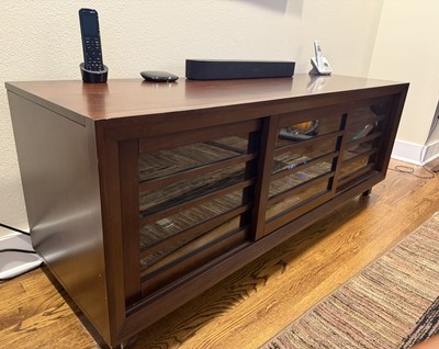 Crate and Barrel Brown Wood Media Console - Great Condition