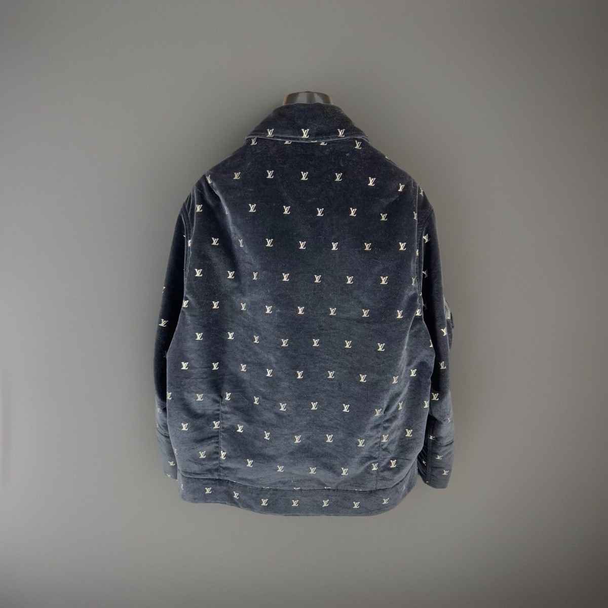 Louis Vuitton - Velvet Logo Print Zip Up Jacket Size: 52 Fits L/XL