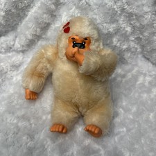 Vintage Russ Gonga Thumb Sucking Gorilla plush Cream Monkey Ape Hearts