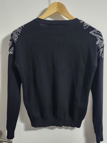 Karen Millen Women's Black Studded Pullover Jumper Ladies Size Small Embellished - Picture 5 of 5