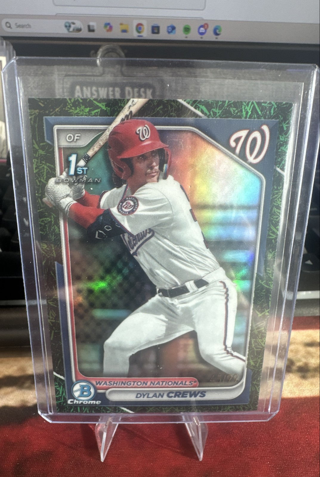 2024 Bowman - Chrome Prospects Dylan Crews #BCP-23 Green Grass Refractor 45/99