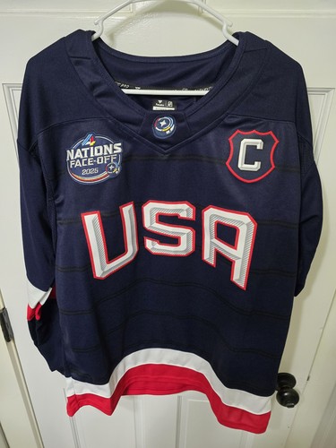 NWOT USA Navy #34 Auston Matthews 4 Nations Jersey Stitched 2025 Size 46