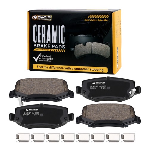 Rear Ceramic Brake Pads w/Hardware for 2007-2017 Jeep Wrangler 3.6L 3.8L Dodge - Picture 3 of 8