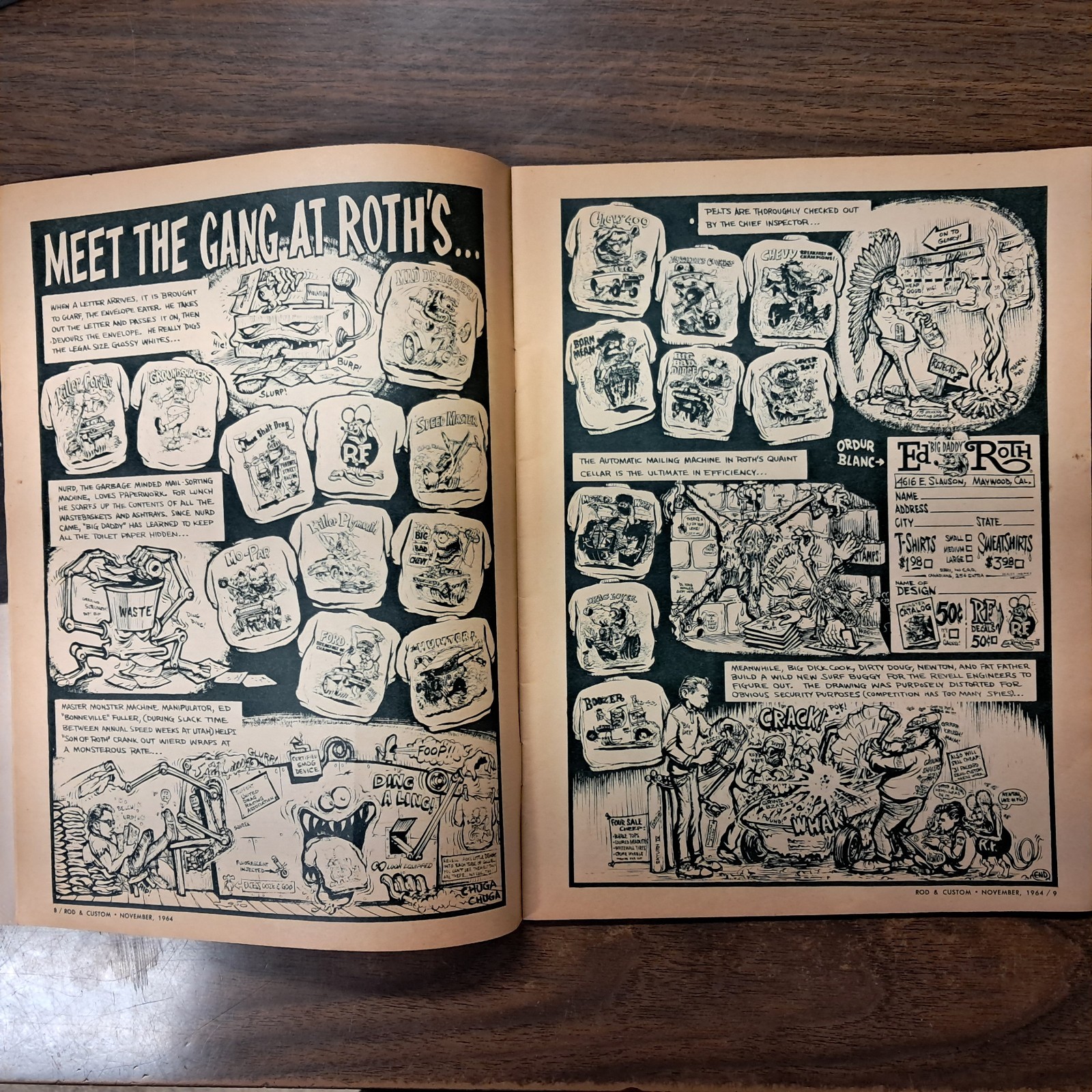 Nov. 1964 ROD & CUSTOM Surf Woody By Barris stamped Paid PX bought military base