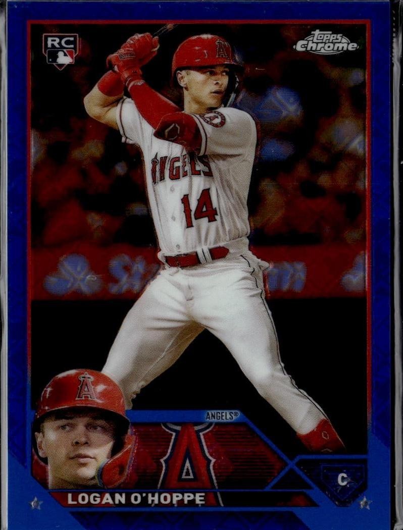 2023 Topps Chrome Logofractor Edition #188 Logan O'Hoppe Blue Refractor #/150 RC