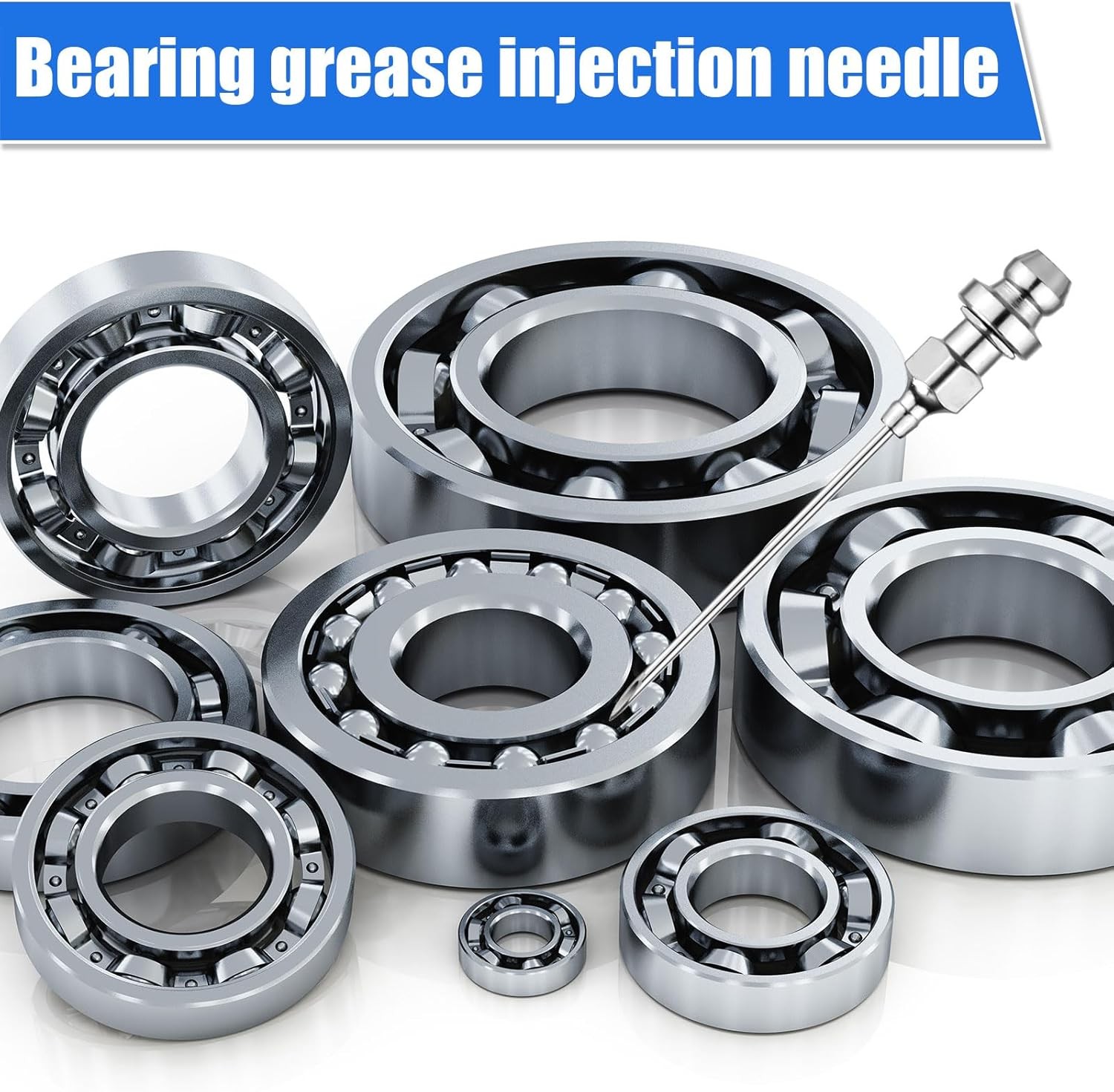 7pcs Grease Gun Accessory Kit, Including 3 Nozzle 1 Needle Dispenser... 