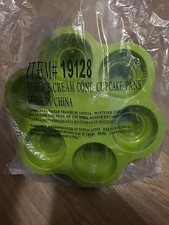 3 Silicone Ice Cream Cone Cupcake Pan Mold 6-Cavity Lime Green