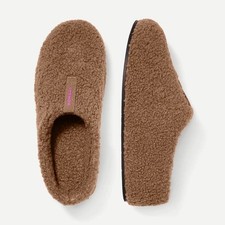 Bombas - Sunday Slipper - Fleece - Slip-On - Chocolate Brown with Pink Letters