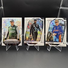 Panini Prizm Racing NASCAR white sparkle card lot. Keselowski, Wallace, Ankrum