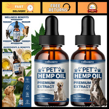 Hemp Oil for Dogs Cats - 2 Pack, Pain Relief, Anxiety Support, Skin Health, Ca