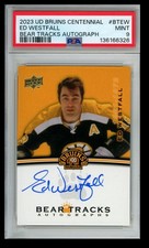 2023-24 UD Boston Bruins Centennial Bear Tracks Autographs PSA 9 Ed Westfall