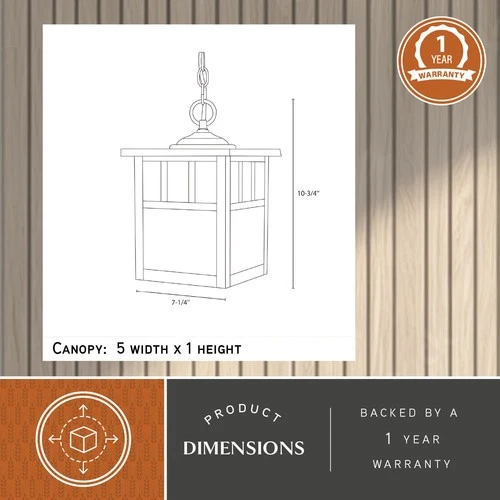 Vaxcel Lighting OD14676ST Mission 7"W Outdoor Mini Pendant - Bronze - Picture 2 of 6