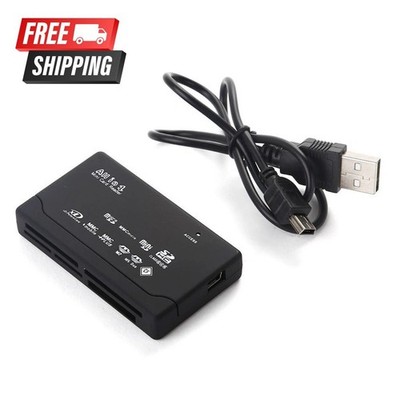 USB 2.0 Mini All-in-One Memory Card Reader   Compatible with TF, M2, XD & More