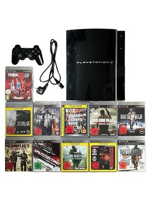 Sony PlayStation 3 Fat Spielekonsole - PS3 Schwarz Piano Black mit Spielen