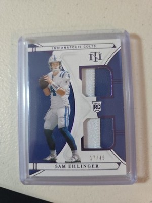 2021 Sam Ehlinger National Treasures Game Used RC # 17/49