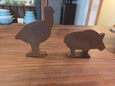 Vintage Cast Iron NRA 22LR Shooting Target Boar Pig & Turkey Carnival 