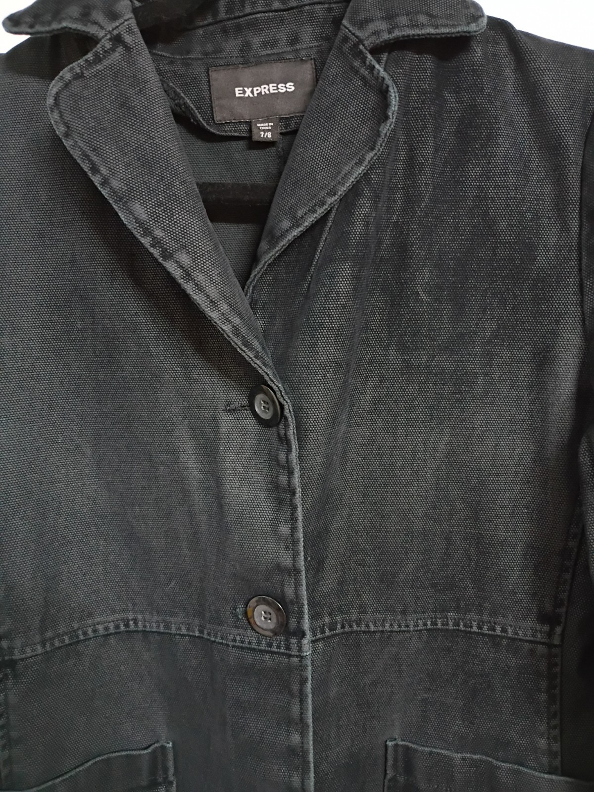 Express Black Button-Up Basic Jacket Women's Size… - image 2