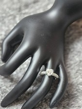 Silver Band Engagement Ring Size 7, Round Whi...