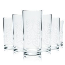 6x Coca Cola Glas 0,3l Becher Wave Softdrink Gläser Gastro Kneipe Limo Mix Bar