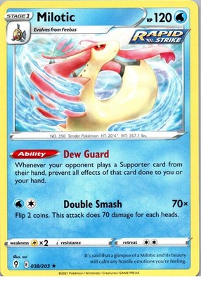 Milotic - Rare - SWSH07: Evolving Skies - 038/203 - NM - Normal
