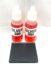  2 SILVER Test Acids Tester Kit Jewelry .999 .925 Sterling Testing Stone Detect