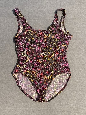 Catalina Plus Size 2X One Piece Swimsuit Tummy Control Floral Retro Pink Orange