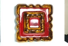 Vintage Haeger U.S.A. 2027 square ashtray drip glaze ceramics used U.S.A. made
