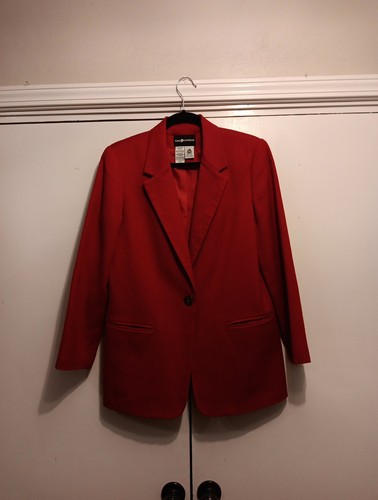 Vintage WOMEN'S RED WOOL BLAZER JACKET SAG HARBOR - SIZE 6 ~EUC ~