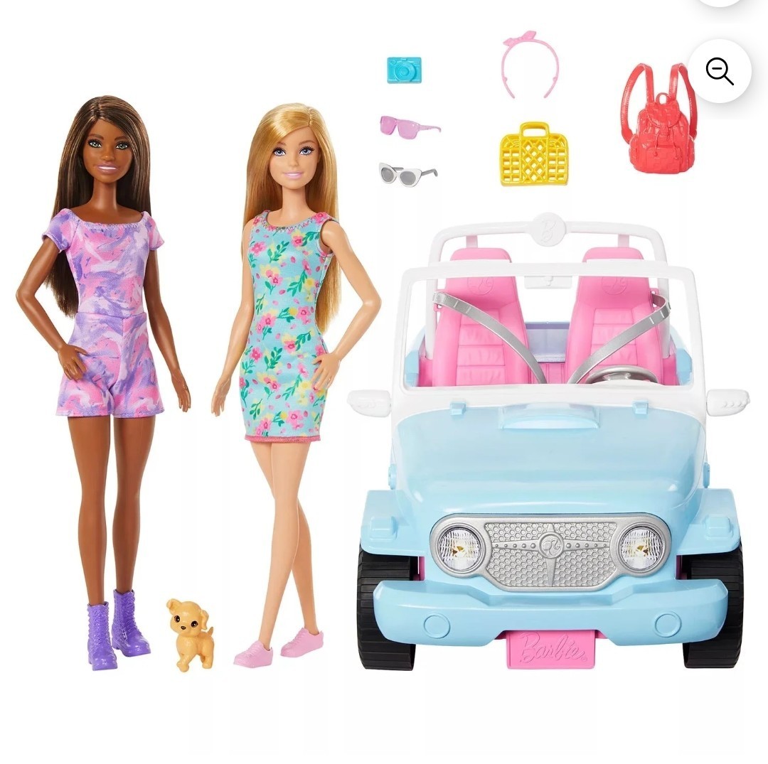 (jeep) Vehicle Playset With Dolls And Accessories New