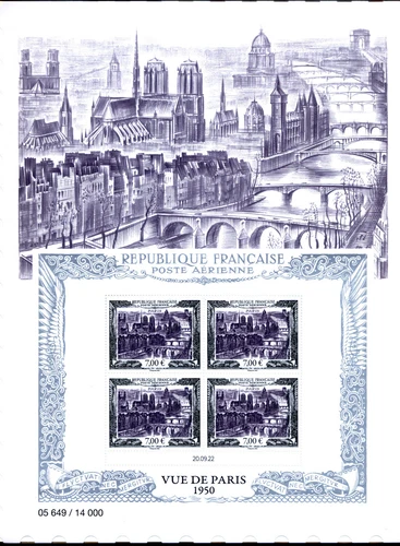 FRANCE AIRMAIL PA 93A, POSTER VIEW OF PARIS 2022, New xx, VERY NICE