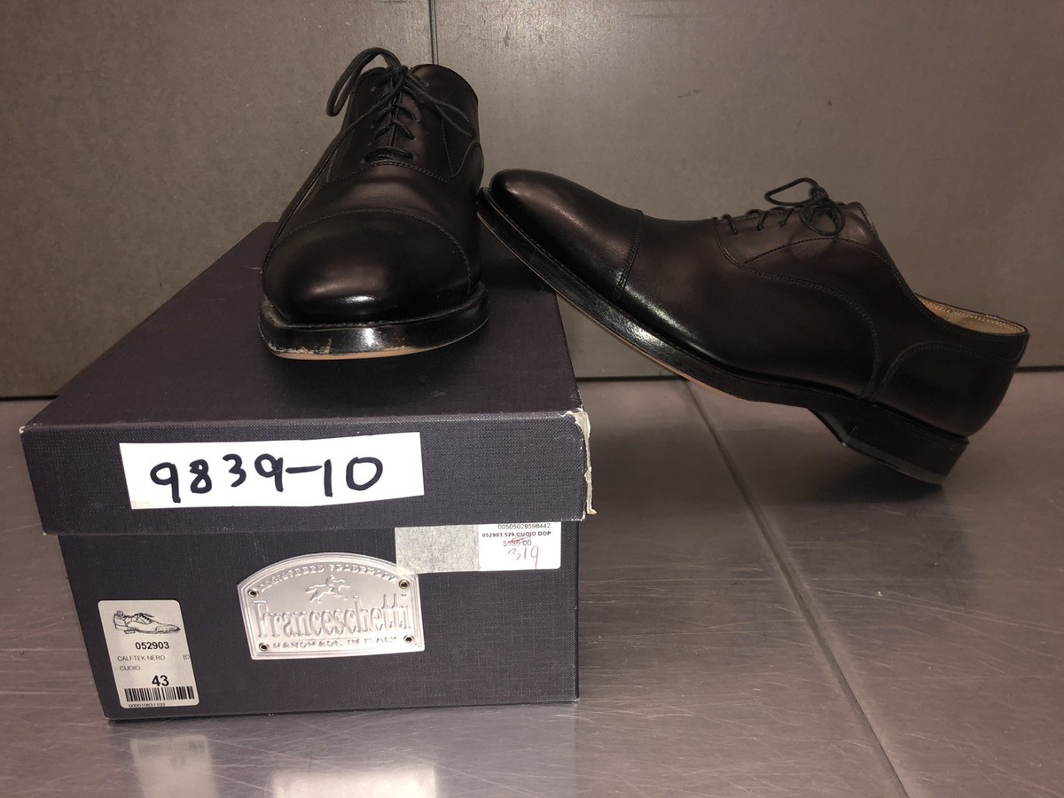 Franceschetti Barneys Cap Toe Dress Shoes Sz 43 Black  display picture 2