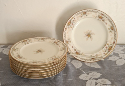 アンティークプレート Set of 8 NORITAKE 9723 Salisbury China BREAD PLATES Floral RETIRED
