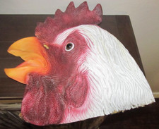 Farm Country Chicken Rooster Halloween or Theater Animal Head Rubber Latex Mask