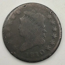 1810 Classic Head Large Cent Good OB VG REV