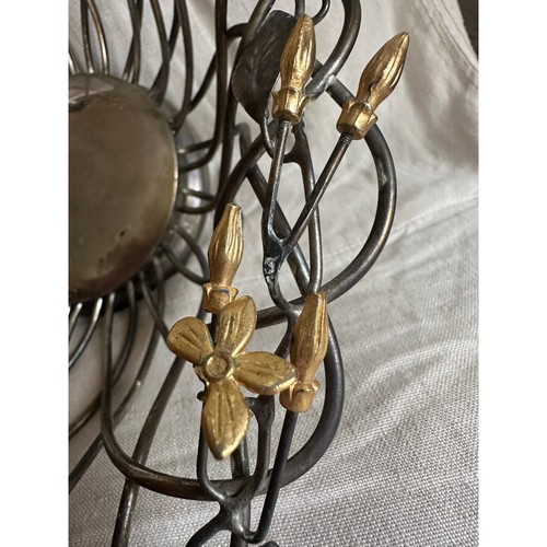 Vintage GODINGER Silver Plated Metal fruit Basket gold Flowers Leaves Vine 12” - Picture 18 of 22