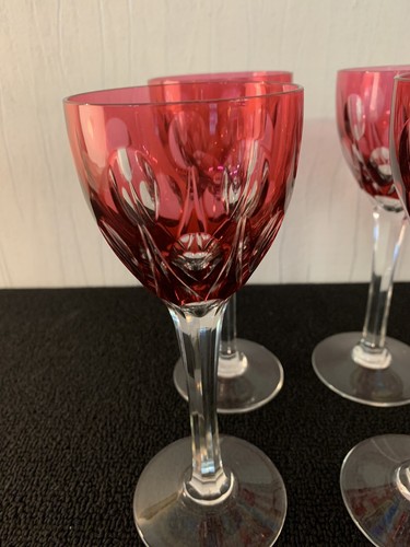 Set 6 Glasses Overlay Red Crystal Nachtmann? (Price of The Set) - Picture 5 of 9
