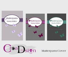 Mutterpass 3-seitig, Mutterpasseinband, Mutterpasshülle, Schutz, Schmetterling