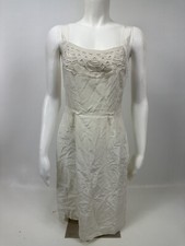 Banana Republic Silk Blend Sheath Dress Size 2 Sleeveless White Ivory